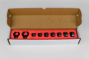 Set of Open Reduced & Reinforced Cr-Mo Sockets + Pair of 3/8 Square Wrenches Specific for FAP/DPF Temperature Sensors