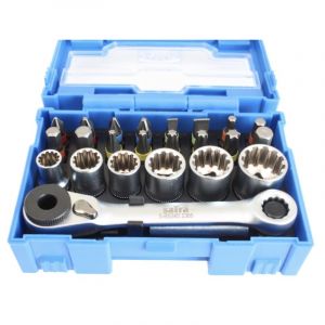 Mini Ratchet Wrench Set 1/4 Bit Holder Combined with 9mm Spanner