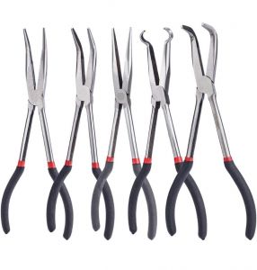 Set of Long Carbon Steel Pliers + Universal Ring Pliers