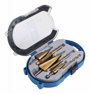 Set of titanium coated cutters with steps of 4-30 mm